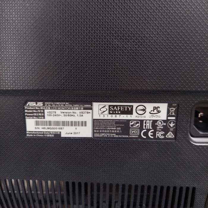 Monitor LED ASUS 27", Wide, Full HD, VGA, HDMI, Boxe, Negru, VS278H