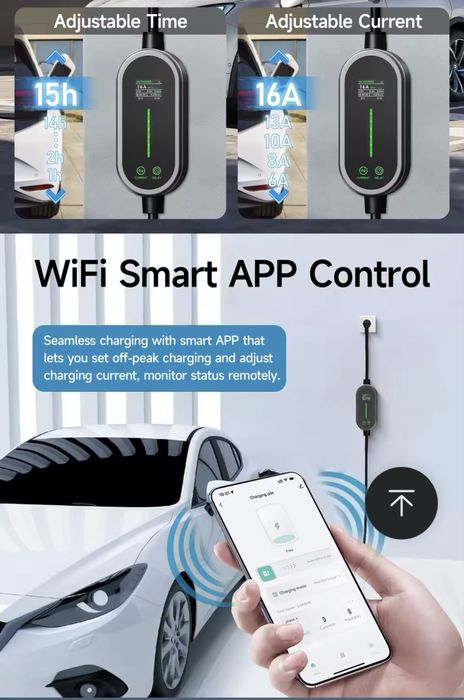 3,5kw 16A  WI-FI Type2 зарядно за електромобил,хибрид