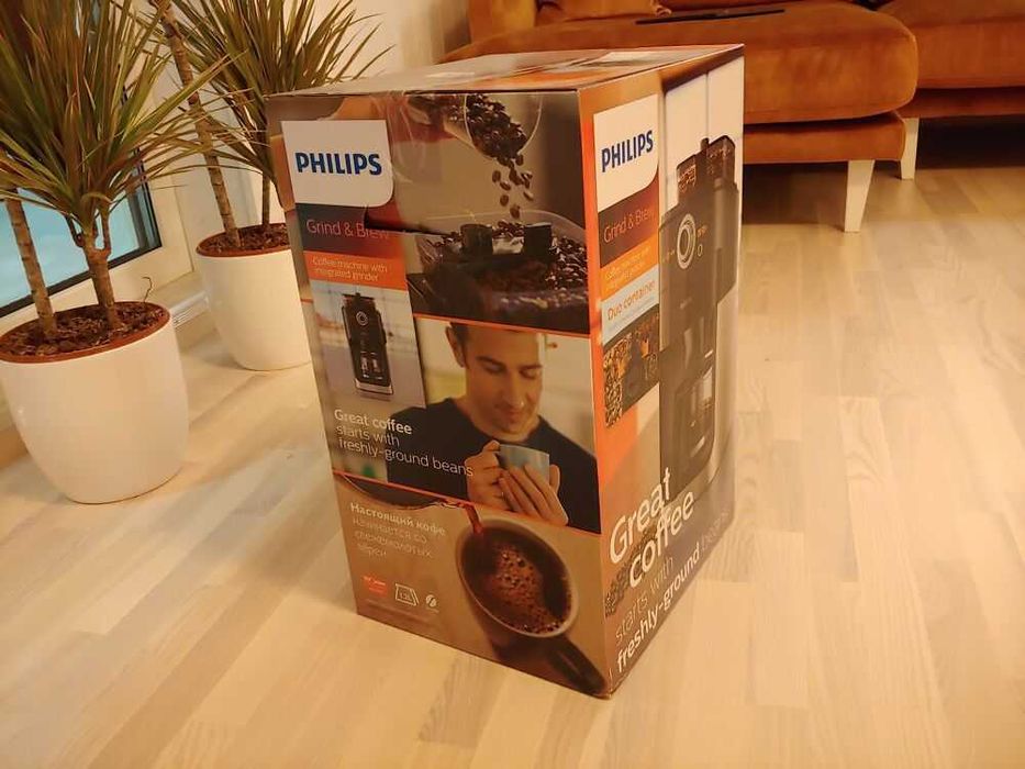 Кафемашина Philips Grind & Brew автоматична кафеварка с филтър