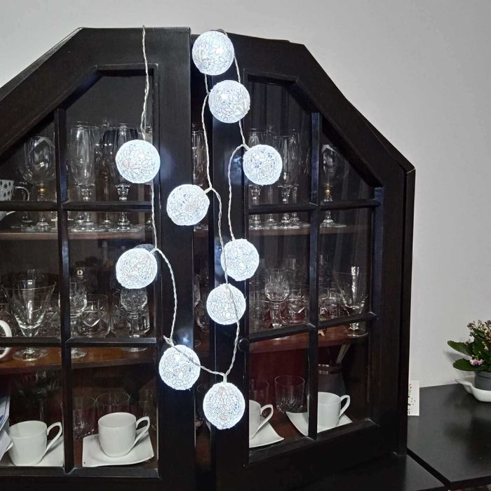 Светещи топки гирлянд за елха декорация