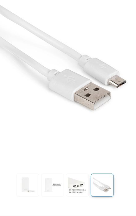 Външна батерия Dexler, 8000mAh, 2x USB, Type C, LED светлини