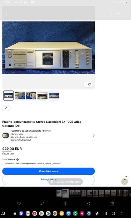 Nakamichi BX-100E. Tape deck de calibru. Sunet top. Preț fix !