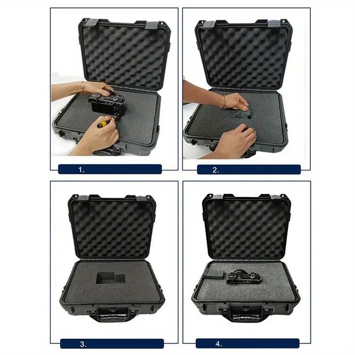 Geanta rigida cu burete modular valiza impermeabila IP67 365/200/110mm