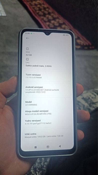 Redmi 12 C xolati yaxshi ekran almashmagan
