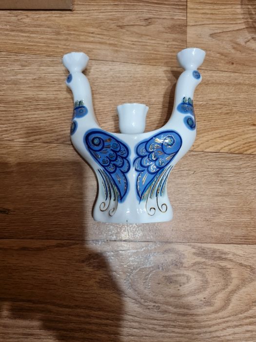 Фарфор, подсвечник под гжель