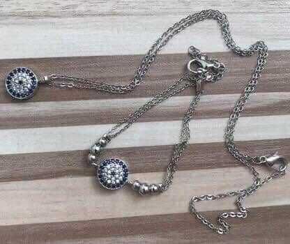 Посребрено колие и гривна