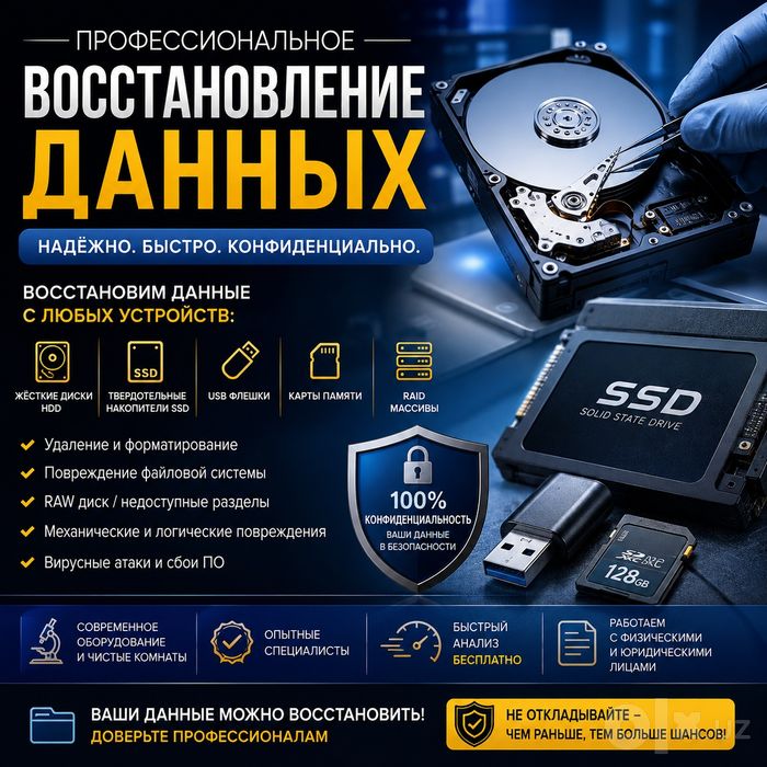 Восстановление данных с HDD, SSD и др носителей.