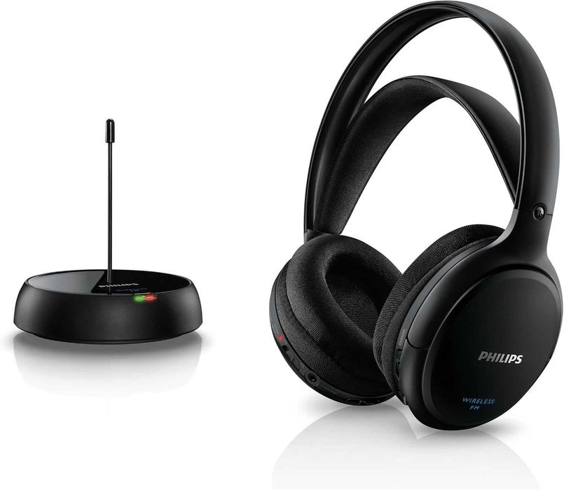 Philips SHC5200/10 HiFi Headphones Wireless Over-Ear (32 mm Speaker Driver, Wireless FM,  Rechargeable) Black