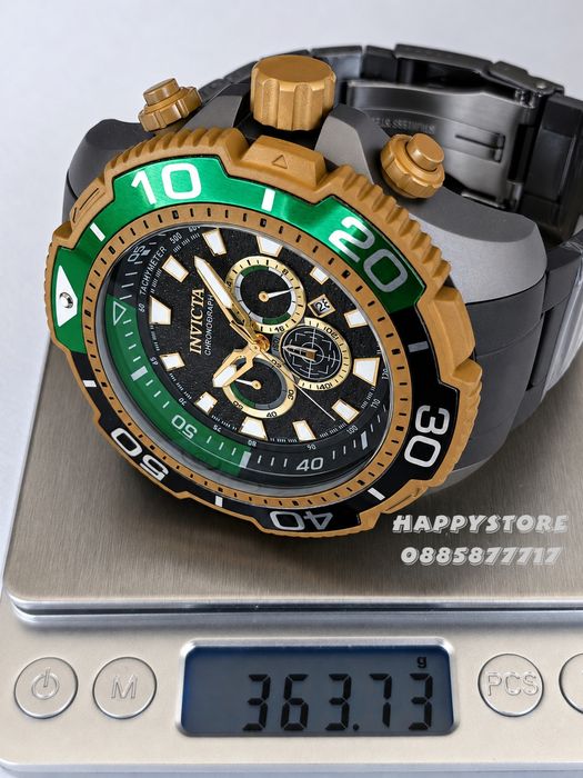 INVICTA Commandor Titanium green/gold 71 mm, Инвикта нов мъжки часовник