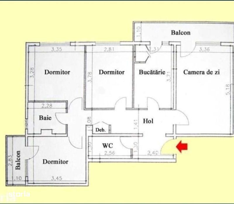 Bld. Republicii - 4 cam cf 1A dec, 2 bai, RENOVAT, AC, sep gaze