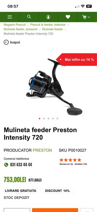 Mulineta feeder Preston Intensity 720