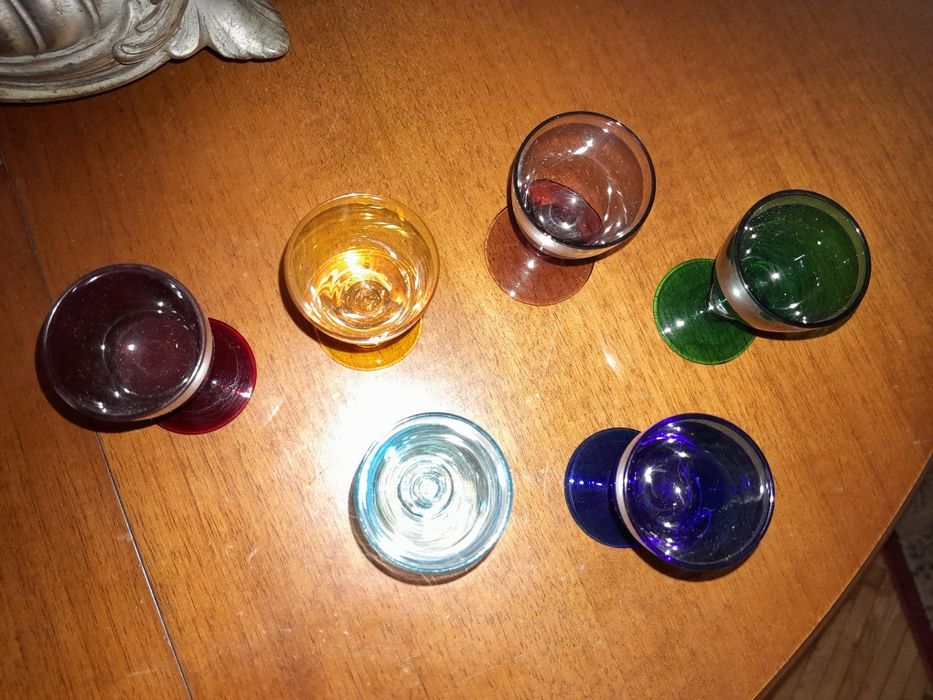 Pahare din sticla colorata hand made italia