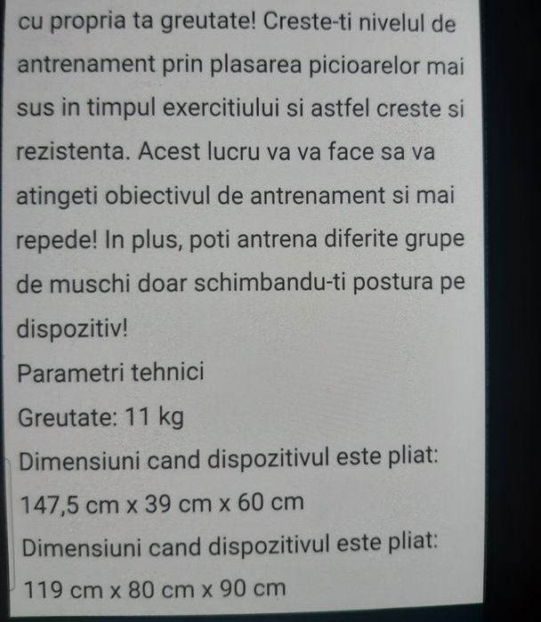 Aparat gimnastica  450 lei nou