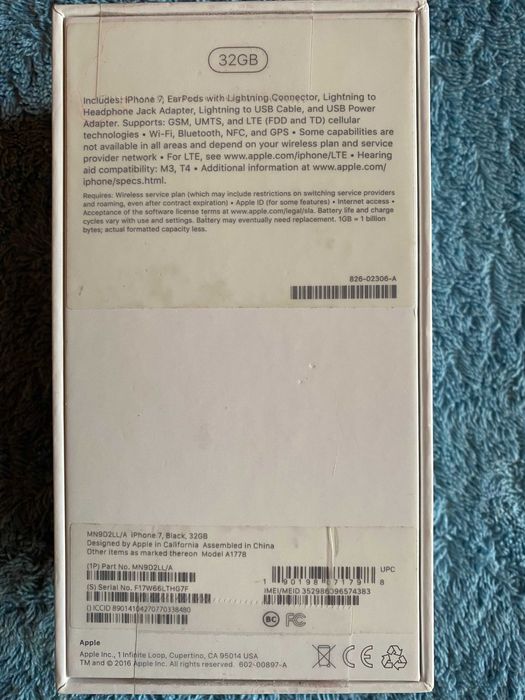 Iphone 7,Space Grey,32GB,97%-Kапацитет на батерията