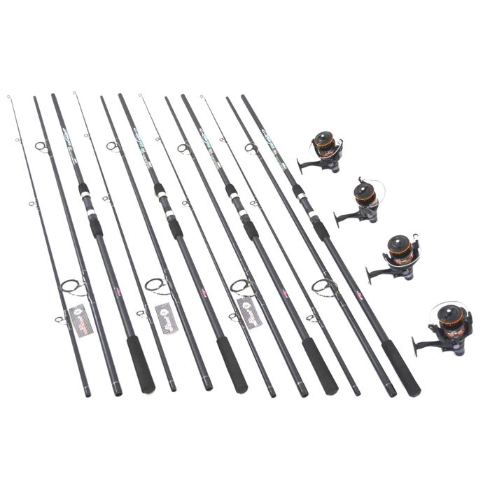 Set CRAP 4 lansete SUPERCARP 3,6m cu 4 mulinete Wind Blade TR60