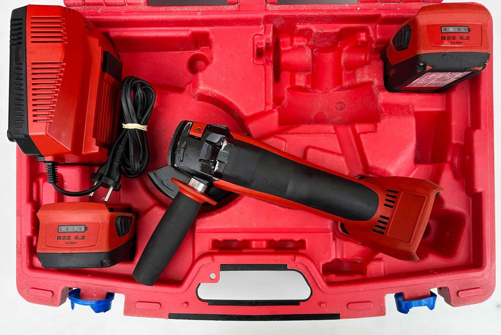 Hilti AG 125-A22 - Безчетков акумулаторен ъглошлайф 2x22V 5.2Ah