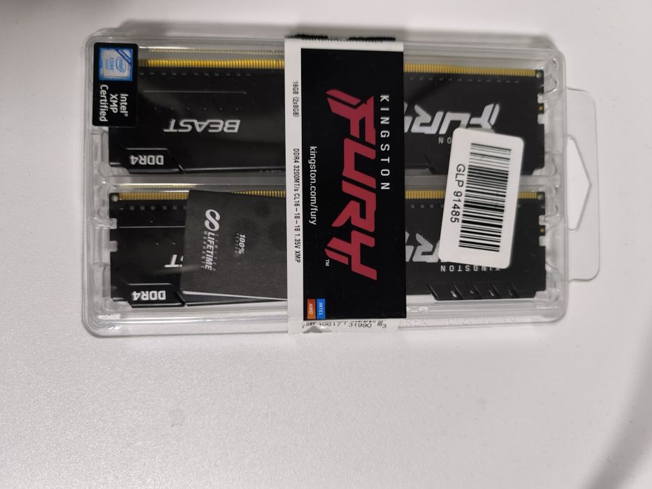 16GB (2x8GB) DDR4 3200 MT/s Kingston FURY BEAST Black
