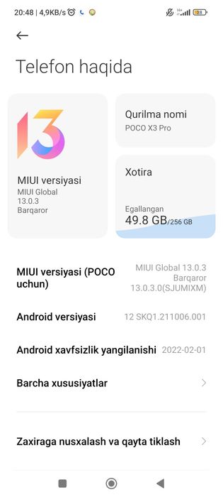 Poco x3pro 256/8+3