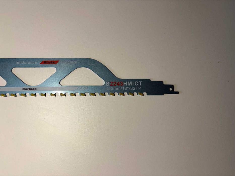 Карбиден нож за саблен трион – тухли, бетон, YTONG, 455 мм