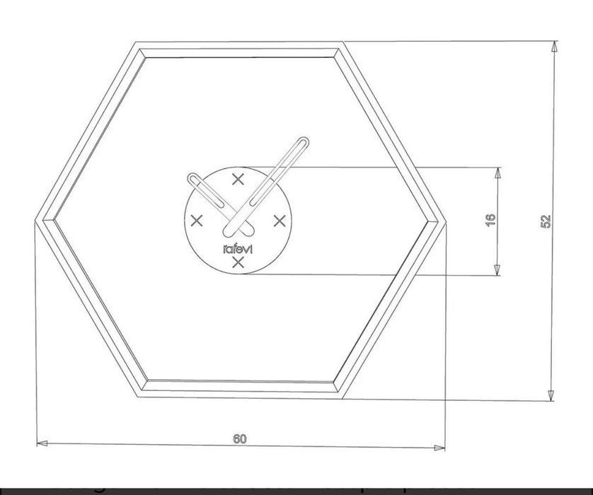 Ceas perete lemn hexagonal/ Piesă decorativă