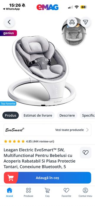 Vand leagăn electric EvoSmart