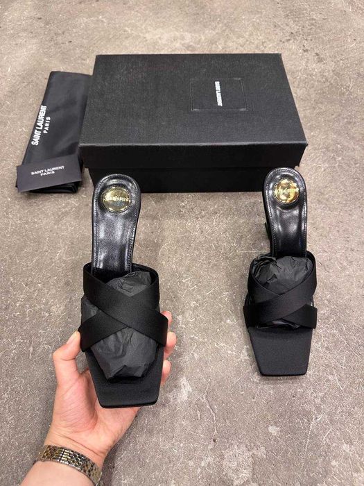 Opyum mules in satin crepe