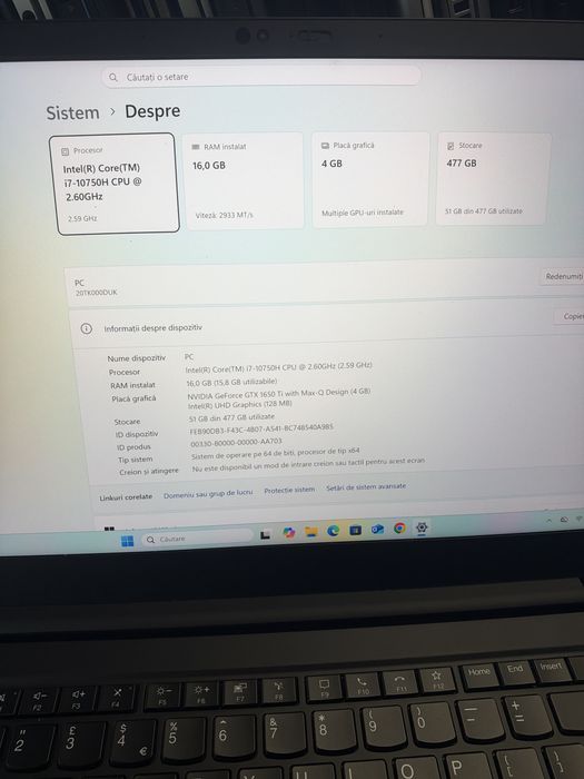 Lenovo X1 Carbon Extreme Gen3 i7 10gen 16g 512g nvme GTX1650ti 4g 15 4k