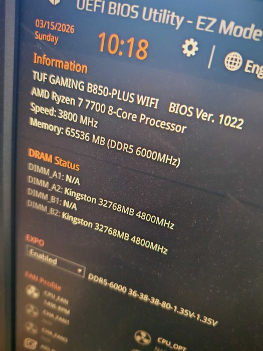 Рам памет Kingston FURY Beast Black RGB 64GB (2x32GB) DDR5 6000MHz