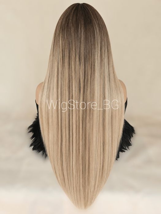 Lace Front Руса права перука 70см