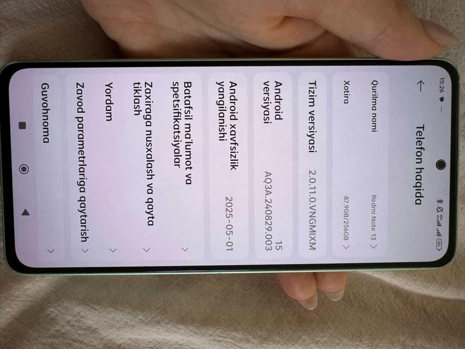 Redmi Not 13 xolati yaxshi