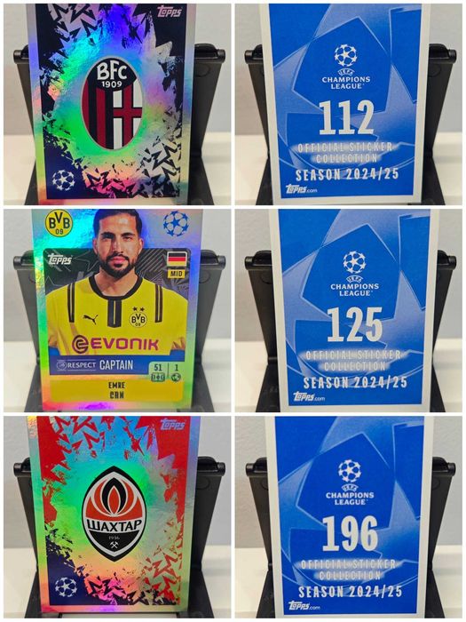Stickere Topps Uefa Champions League 2024/25 foil si shiny