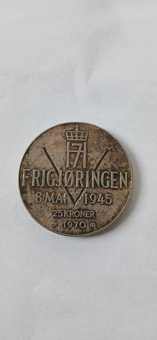 Възпоменателна сребърна монета 25 норвежки крони