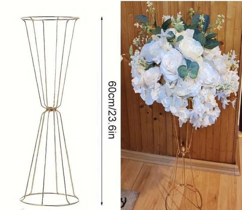 Suporti flori metalici aurii nunta mese, intrare sala(vand inchiiriez)