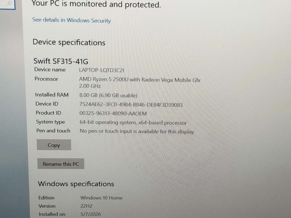 Acer Swift 3 Metalic
