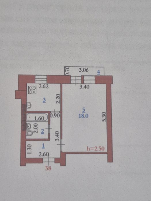 Продам 1 к. кв. 2/5 эт