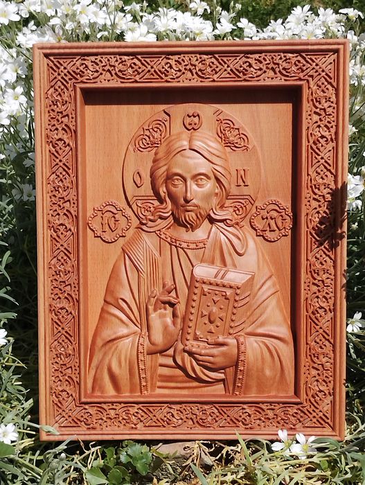 Дърворезбована икона на Св. Мина-авторска дърворезба
