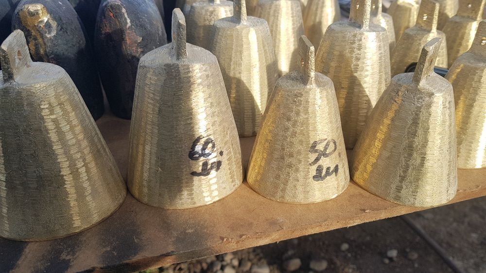 Clopote duble din alamă 10 cm