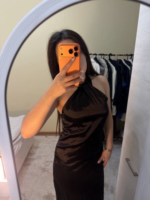 платье вечернее черное длинное платье