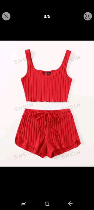 Set sport roșu bumbac