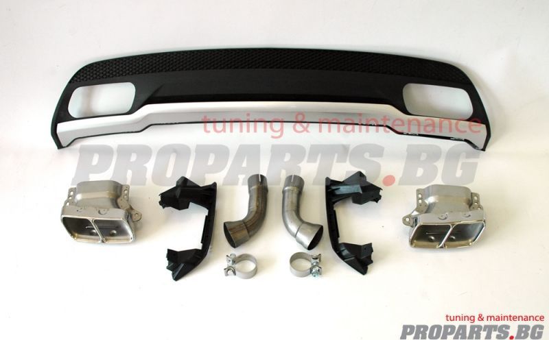 A45 AMG тип заден дифузер с накрайници