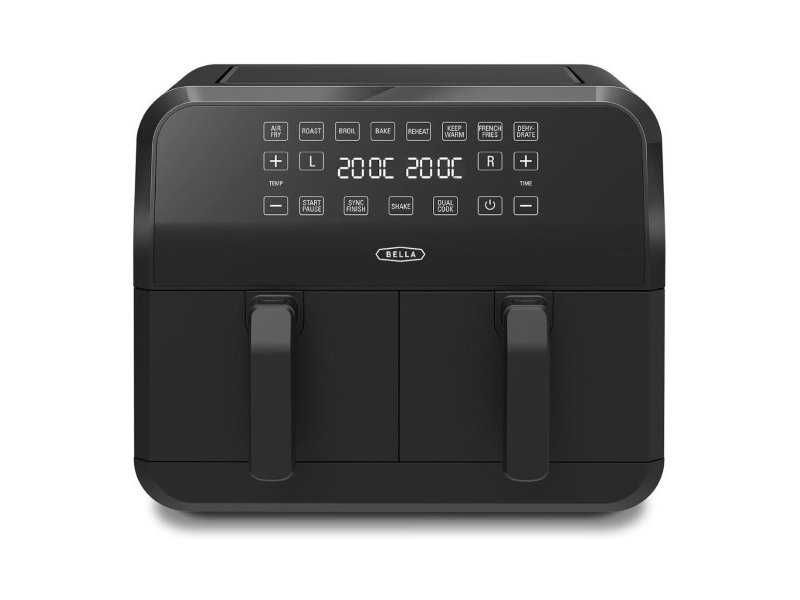 Двоен Еър Фрайър Bella 17845 - 2850W, 7.6л, Черен