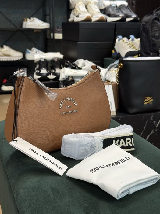 Karl Lagerfeld K/RSG Metal SB | Елегантна чанта в Dark Tan дамска чанта