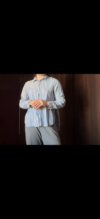 Лятна риза, бяло-синя, размер XS