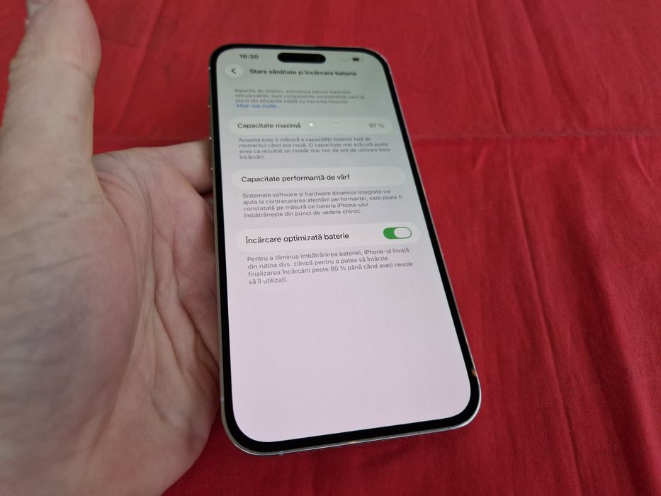 -Iphone 14Pro Max, Silver, 128Gb, 6Ram, Bat:97%, stare perfecta, (exce