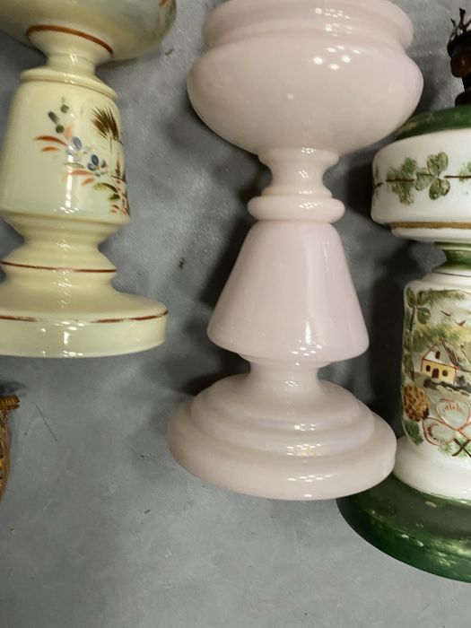 Френски газени лампи от духано цветно стъкло газена лампа