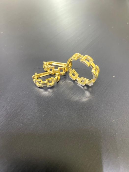 Комплект кольцо серьги золото