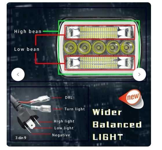 Lumini exterioare led, faruri  5x7, 7 inch