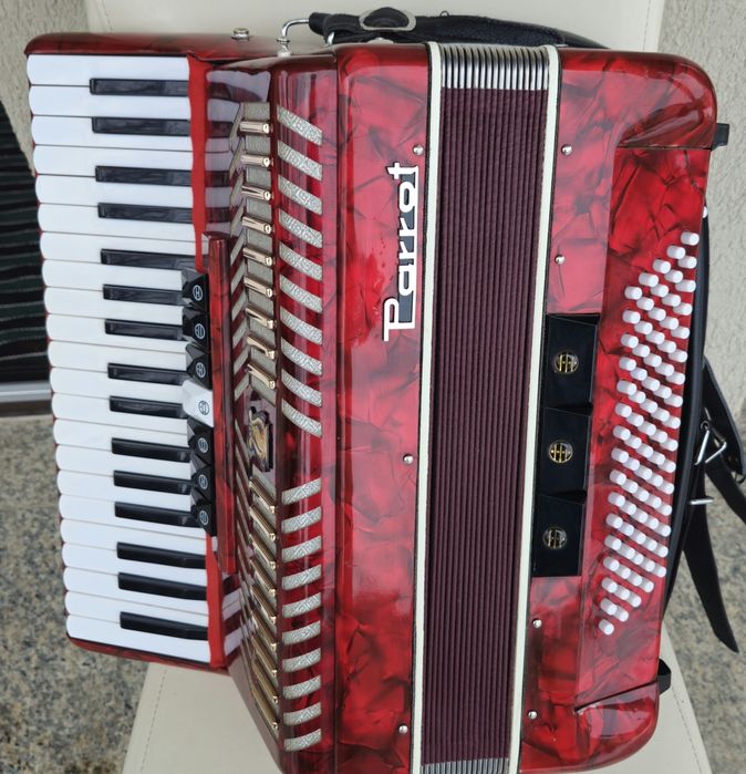 Acordeon Parrot cu 96 basi roșu