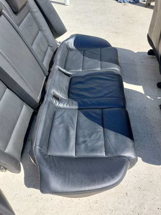 Set interior S-line Sline Audi A6 C6 4F piele neagra model 2004-2011 scaune fata + banchete rabatabile + cotiera