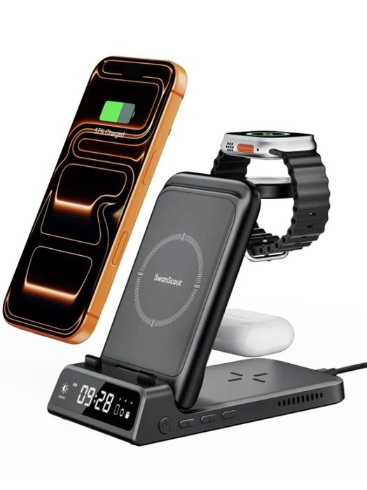 SwanScout 703A - Încărcător wireless 3 în 1 pentru Apple cu ceas